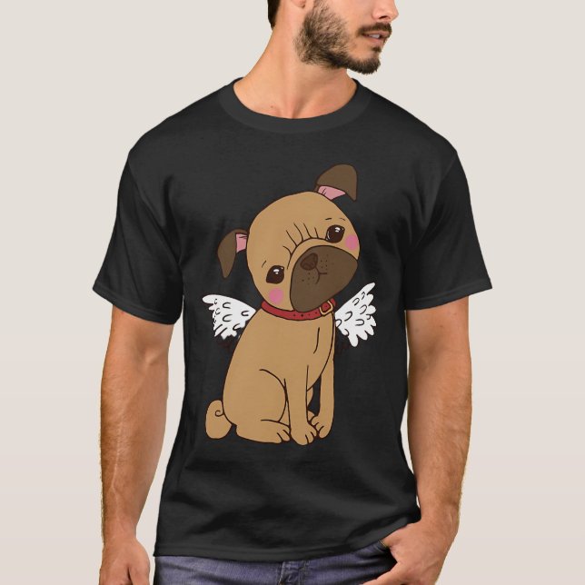 Camiseta Pug Ángel Adorable (Anverso)