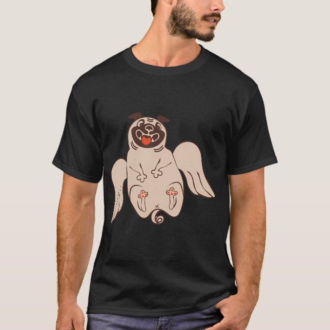 Camiseta Pug Ángel Adorable (Anverso)