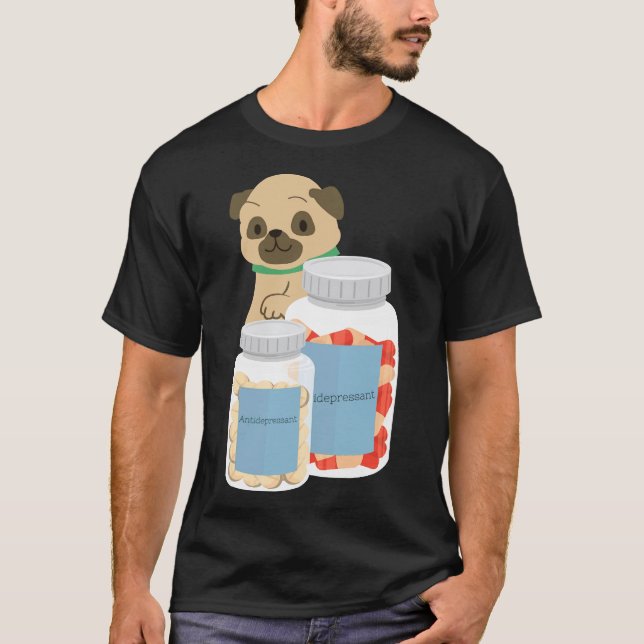 Camiseta Pug antidepresivo 882 (Anverso)