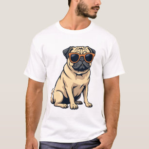Camiseta Pug Antiguo Haciendo Dab con Gafas de Sol Perro Di