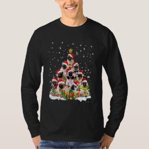 Camiseta Pug árbol de Navidad sombrero de Santa pijama Pug