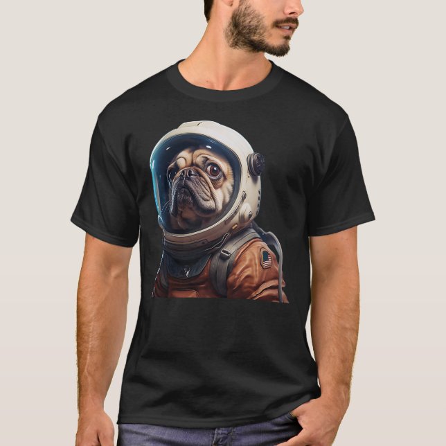 Camiseta Pug Astronaut Space Dog Space Traveler Dog Moon Gi (Anverso)