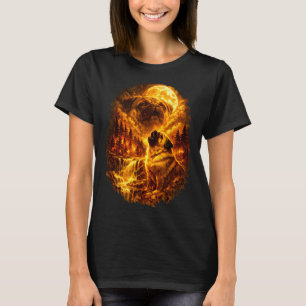 Camiseta Pug aullando a la luna dramática luna llena