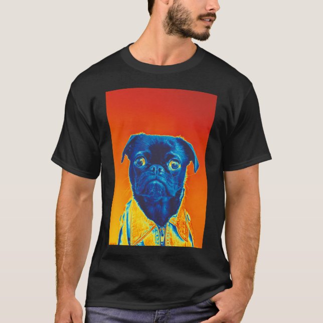 Camiseta pug azul (Anverso)