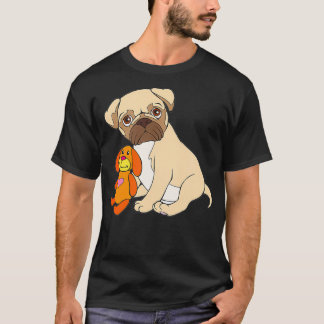 Camiseta Pug Baby Dog Diseño Perro Cachorro con Juguete