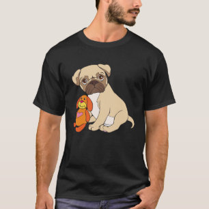 Camiseta Pug Baby Dog Pug Puppy con Juguete