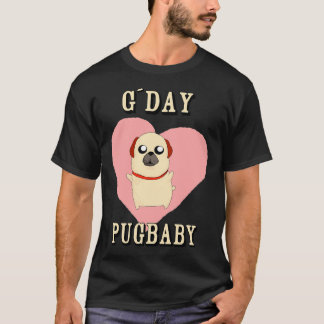Camiseta Pug bebé con corazón