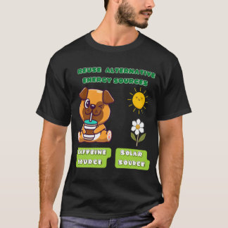 Camiseta Pug bebiendo café