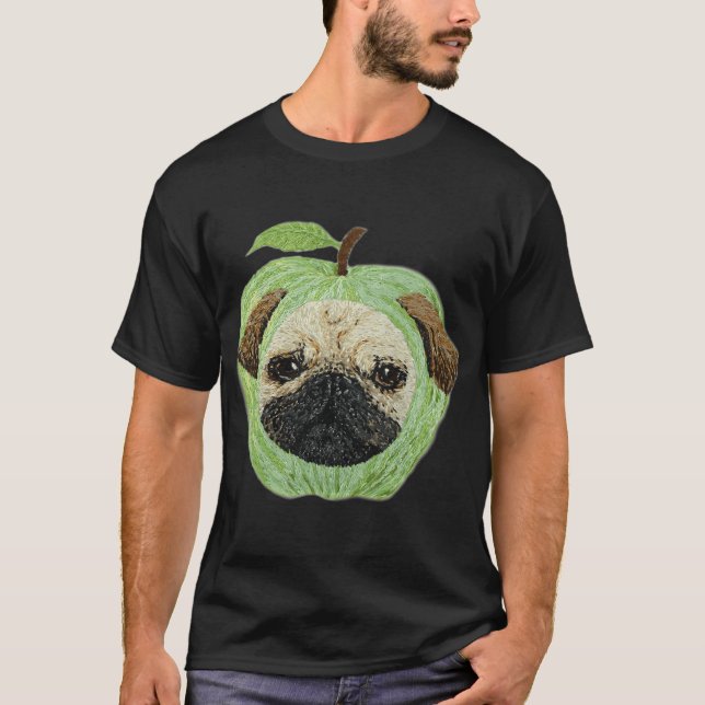 Camiseta Pug cabeza de manzana (Anverso)