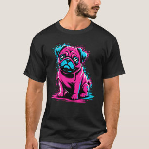 Camiseta Pug chino de arte derretido grafiti