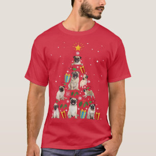 Camiseta Pug Christmas Tree Divertidas Navidades por el ama