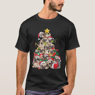 Camiseta Pug Christmas Tree Dog Santa Merry Pugmas Xmas Gif