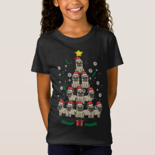 Camiseta Pug Christmas Tree Dog Xmas
