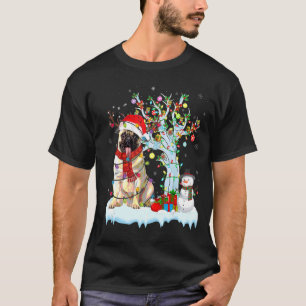 Camiseta Pug Christmas Tree Light Pajama Pug Dog Xmas Match