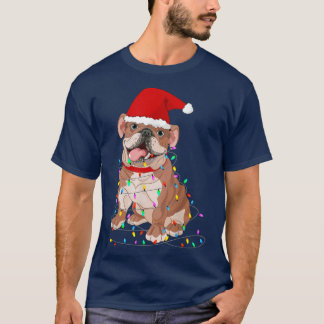 Camiseta Pug Christmas Tree Lights Santa Dog Xmas Boys Pugm