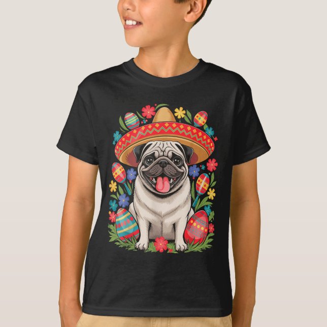 Camiseta Pug cinco de mayo  (Anverso)