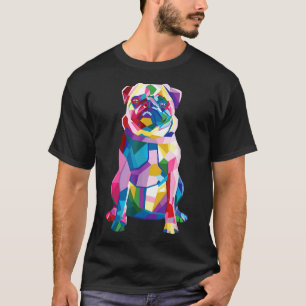 Camiseta Pug Colorido Para Mujeres Chicas Mamá Perro Clásic