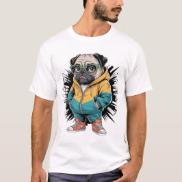 Camiseta Pug con capucha