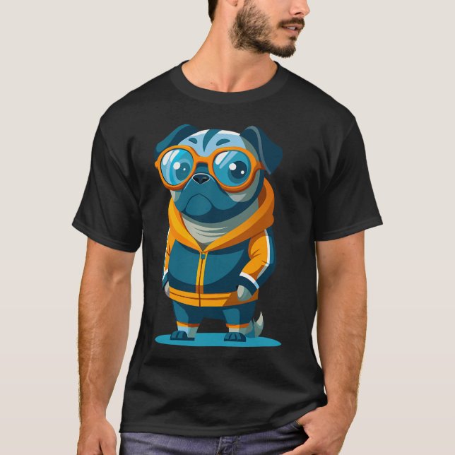 Camiseta pug con chándal (Anverso)