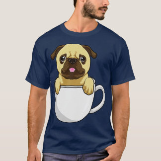 Camiseta Pug con copa de café 2