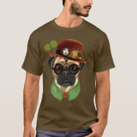 Pug con el Gorra de Steampunk Bowler