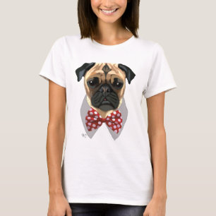 Camiseta Pug con el zapato de remolino rojo