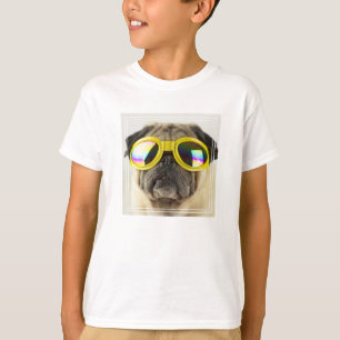 Camiseta Pug con gafas