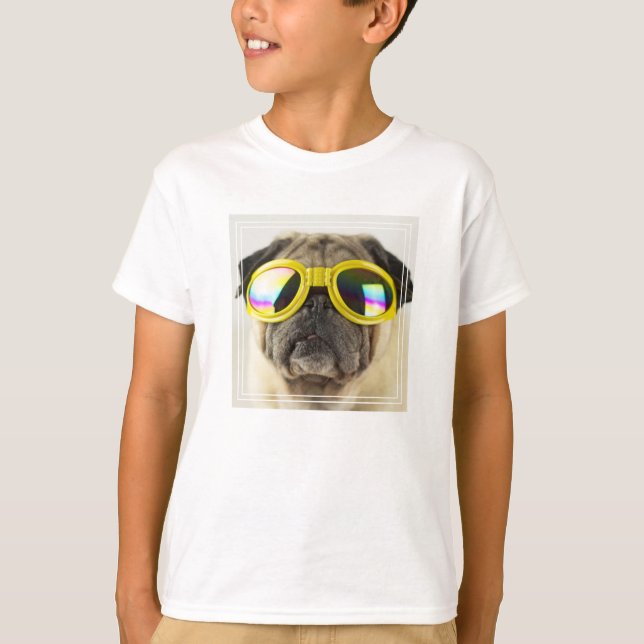 Camiseta Pug con gafas (Anverso)