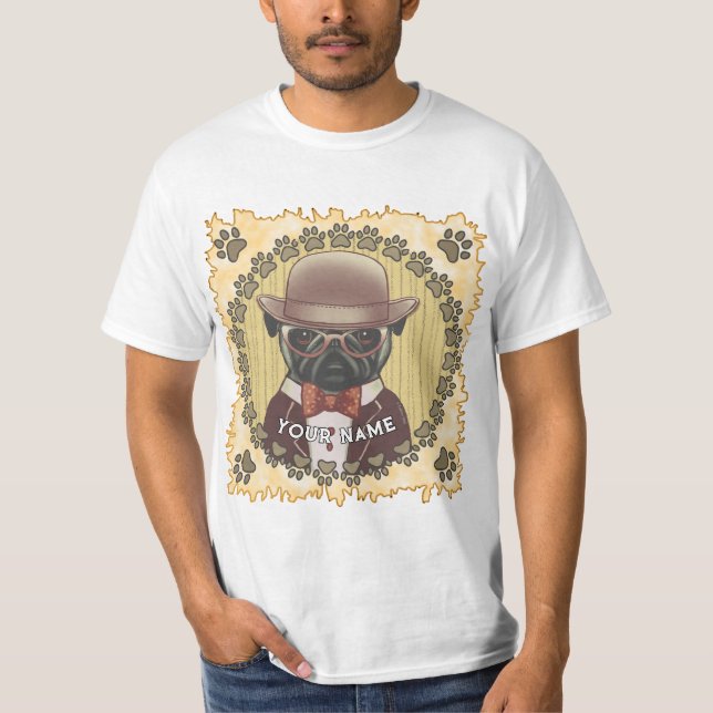 Camiseta Pug con gafas (Anverso)