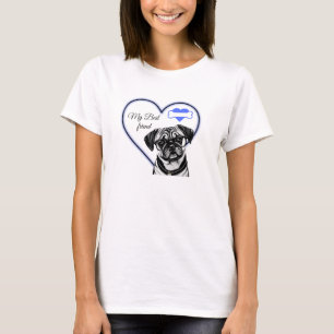 Camiseta Pug Con Gafas Personalizable De Perro Corazón Dici