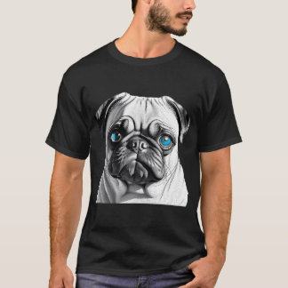 Camiseta Pug Con Ojos Azules