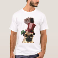 Pug con sombrero superior al estilo Steampunk