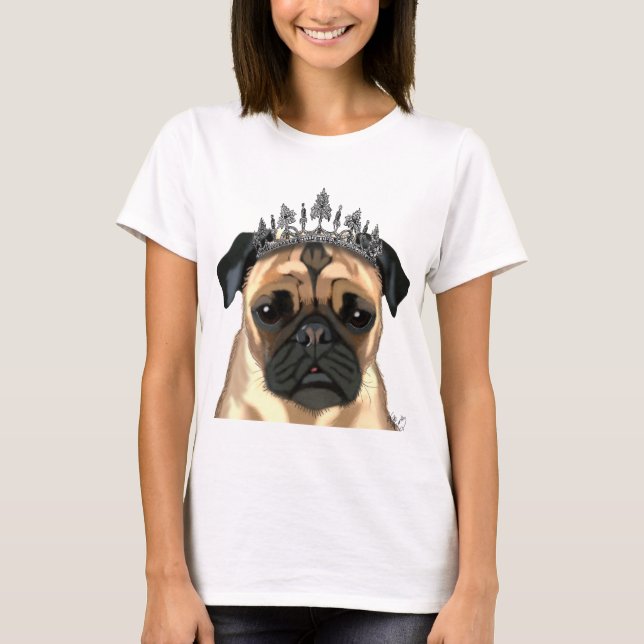 Camiseta Pug Con Tiara (Anverso)