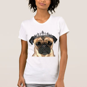 Camiseta Pug Con Tiara