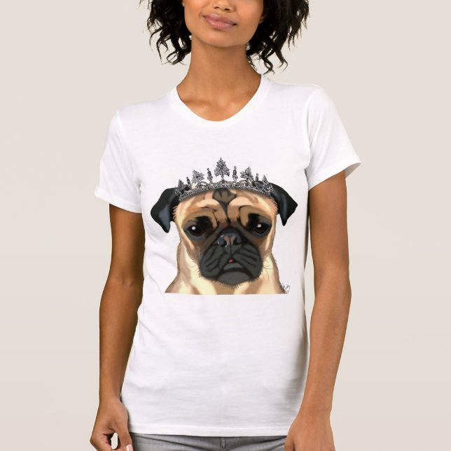 Camiseta Pug Con Tiara (Anverso)
