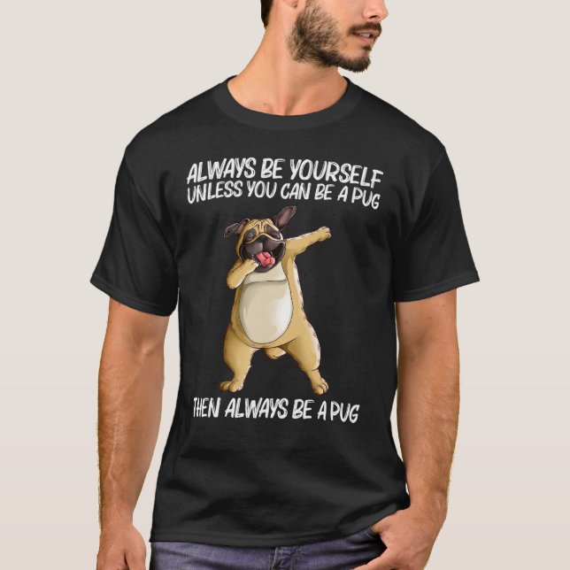 Camiseta Pug Cuadros Para Hombres Mujeres Perro Púbico Masc (Anverso)