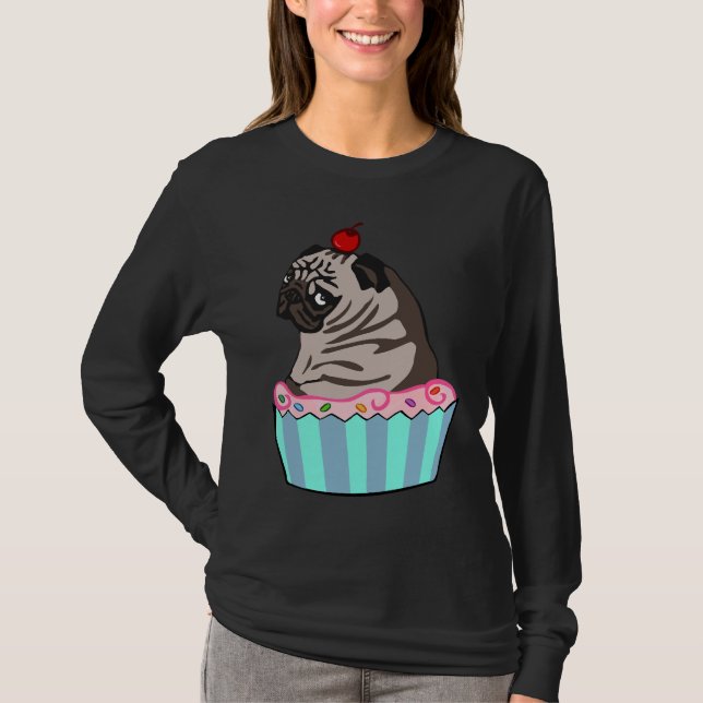 Camiseta pug cupcake Classic T-Shirt 261 (Anverso)