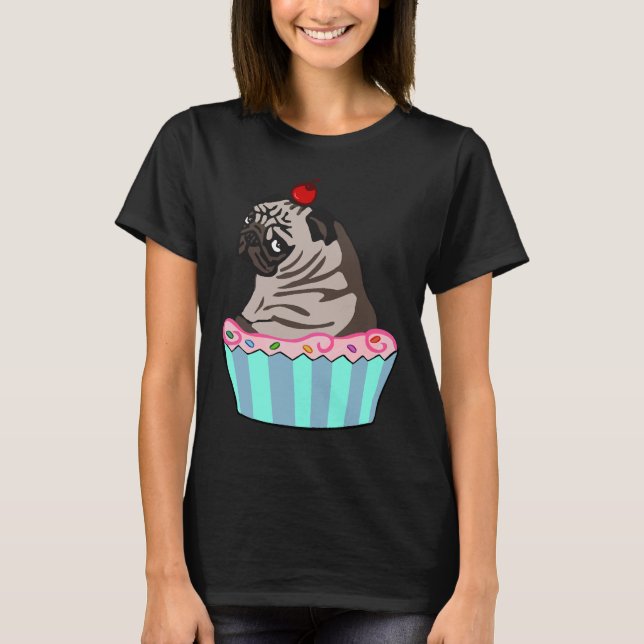 Camiseta pug cupcake Classic T-Shirt 261 (Anverso)
