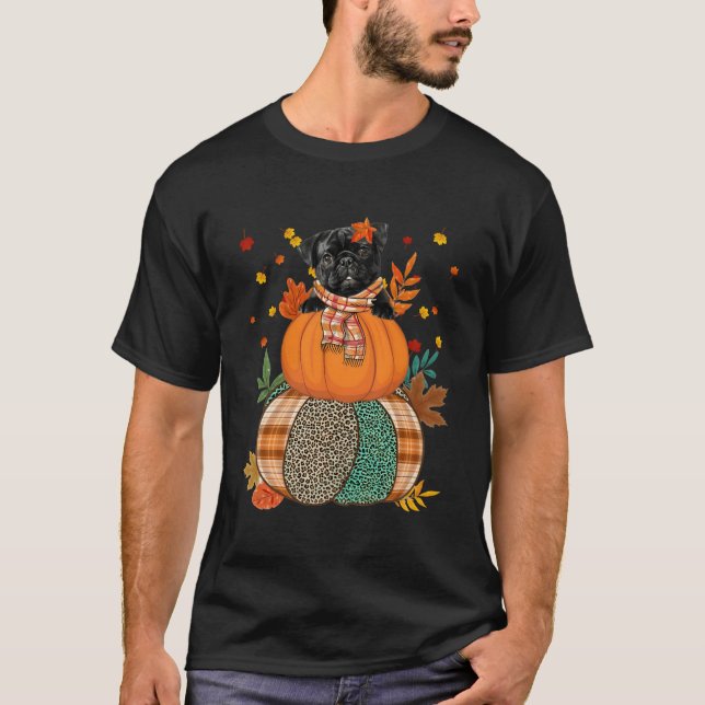 Camiseta Pug Cute Pumpkinthanksending Autumn Dog Lover (Anverso)