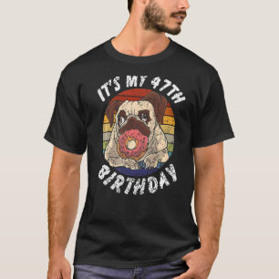 Camiseta Pug de 47 años y donut vintage angustiado 47