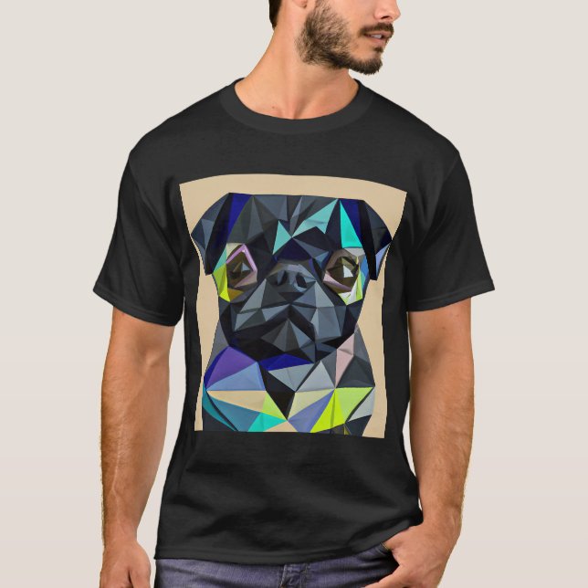 Camiseta Pug de Abstracción Geométrica (Anverso)