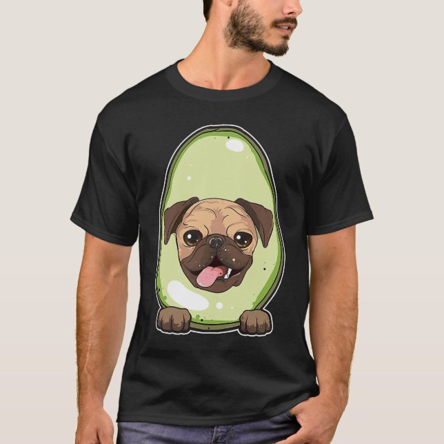 Camiseta Pug de aguacate lindo y (Anverso)