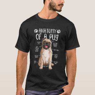 Camiseta Pug de Anatomía Divertida Amante de Pug