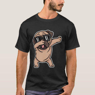 Camiseta Pug de Buen Humor con Gafas de Sol Dabbing