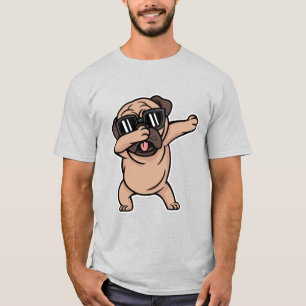 Camiseta Pug de Buen Humor con Gafas de Sol Dabbing