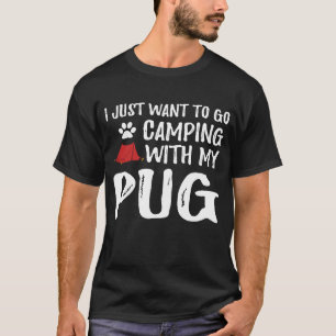 Camiseta Pug de camping para divertida mamá o papá de perro
