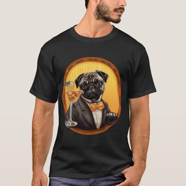 Camiseta Pug de cóctel (Anverso)