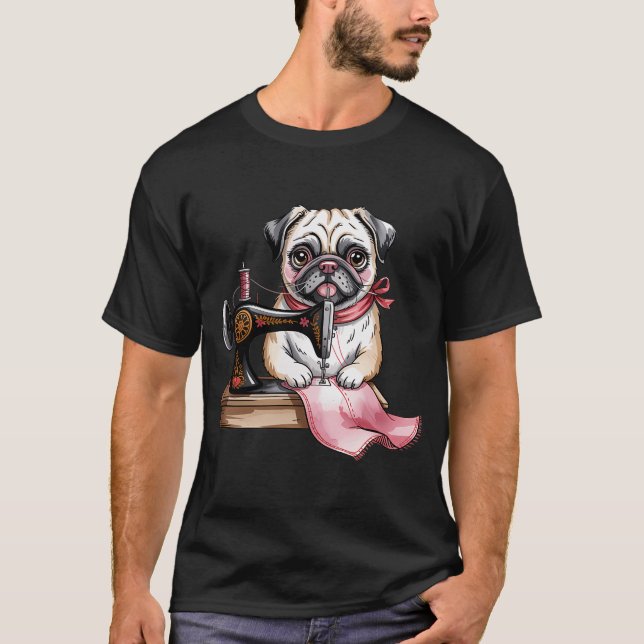 Camiseta pug de costura (Anverso)