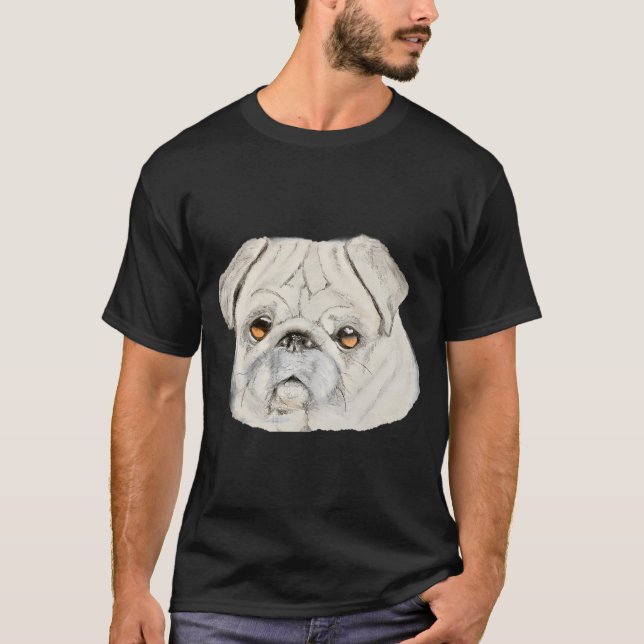Camiseta Pug de cristal liso (Anverso)