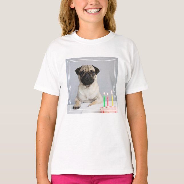 Camiseta Pug de cumpleaños (Anverso)